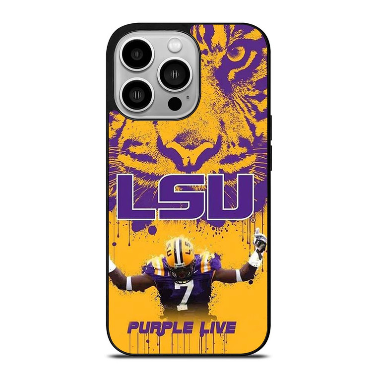 LSU TIGERS LOUISIANA STATE UNIVERSITY PURPLE LIVE iPhone 14 Pro Case Cover