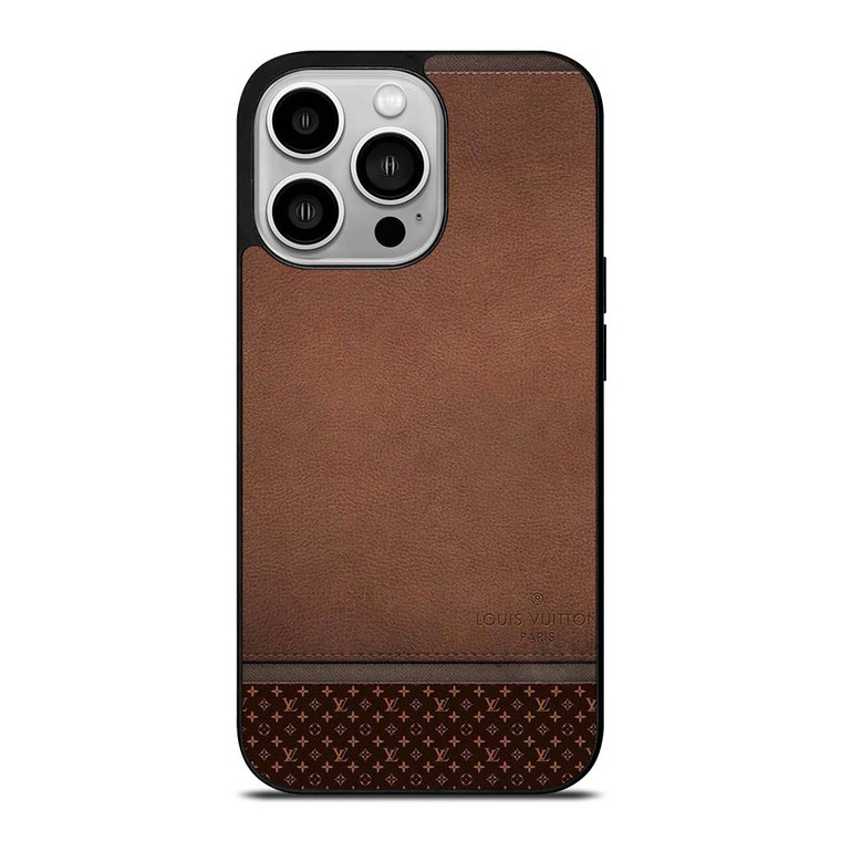 LV LOUIS VUITTON LOGO BROWN LEATHER BAG iPhone 14 Pro Case Cover