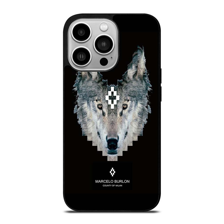 MARCELO BURLON WOLF LOGO iPhone 14 Pro Case Cover