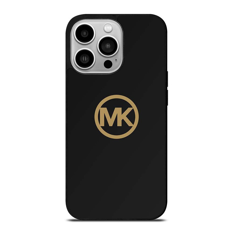 MICHAEL KORS MK LOGO BLACK GOLD iPhone 14 Pro Case Cover