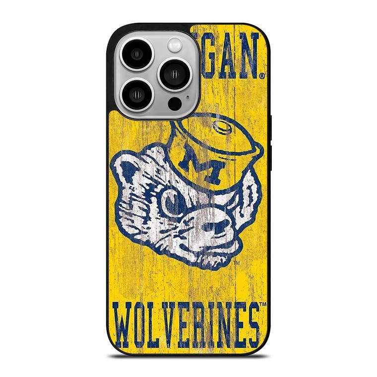 MICHIGAN WOLVERINES FOOTBALL UNIVERSITY ICON iPhone 14 Pro Case Cover