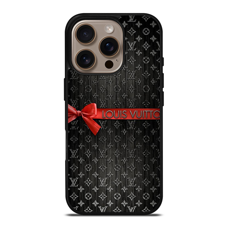 LOUIS VUITTON LV LOGO PATTERN RED RIBBON iPhone 16 Pro Case Cover LOUIS VUITTON LV LOGO PATTERN RED RIBBON iPhone 16 Pro Case Cover