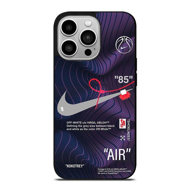 NIKE AIR JORDAN OFF WHITE PURPLE iPhone 14 Pro Case Cover