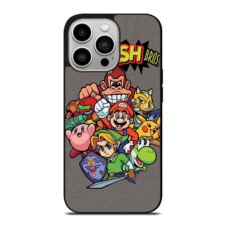 NINTENDO GAME CHARACTER SUPER SMASH BROSS AND FRIENDS iPhone 14 Pro Case Cover