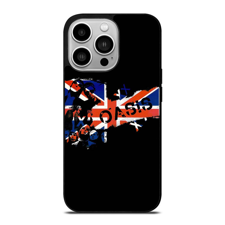 OASIS BAND ROCK BRITISH FLAG iPhone 14 Pro Case Cover