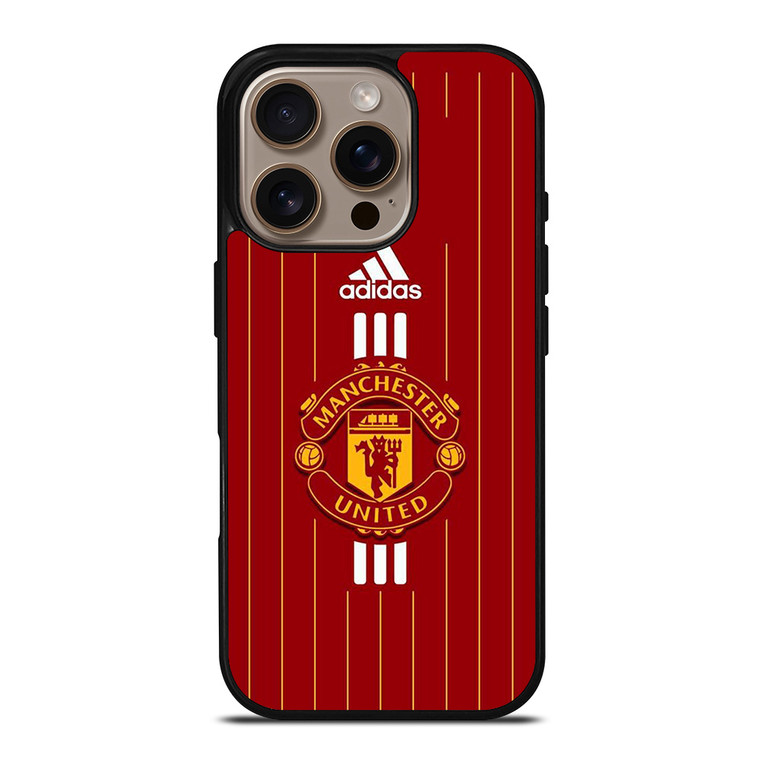 MANCHESTER UNITED FC LOGO FOOTBALL ADIDAS STRIPES iPhone 16 Pro Case Cover MANCHESTER UNITED FC LOGO FOOTBALL ADIDAS STRIPES iPhone 16 Pro Case Cover
