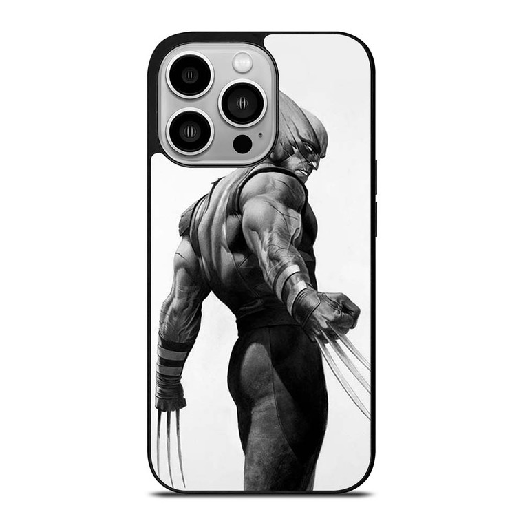 WOLVERINE X-MEN BLACK WHITE ART iPhone 14 Pro Case Cover
