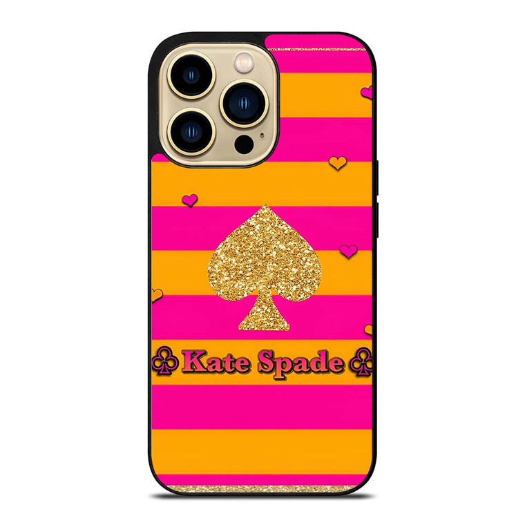 KATE SPADE NEW YORK YELLOW PINK STRIPES ICON iPhone 14 Pro Max Case Cover