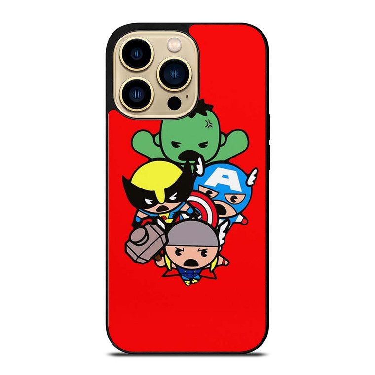 KAWAII CAPTAIN AMERICA HULK THOR WOLVERINE Marvel Avengers iPhone 14 Pro Max Case Cover