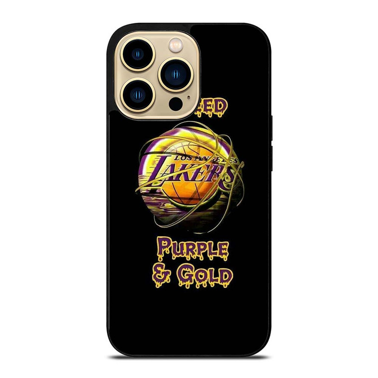 LA LAKERS NBA PURPLE AND GOLD iPhone 14 Pro Max Case Cover