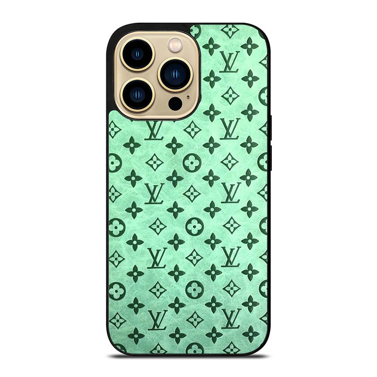 LOUIS VUITTON LOGO GREEN ICON PATTERN iPhone 14 Pro Max Case Cover