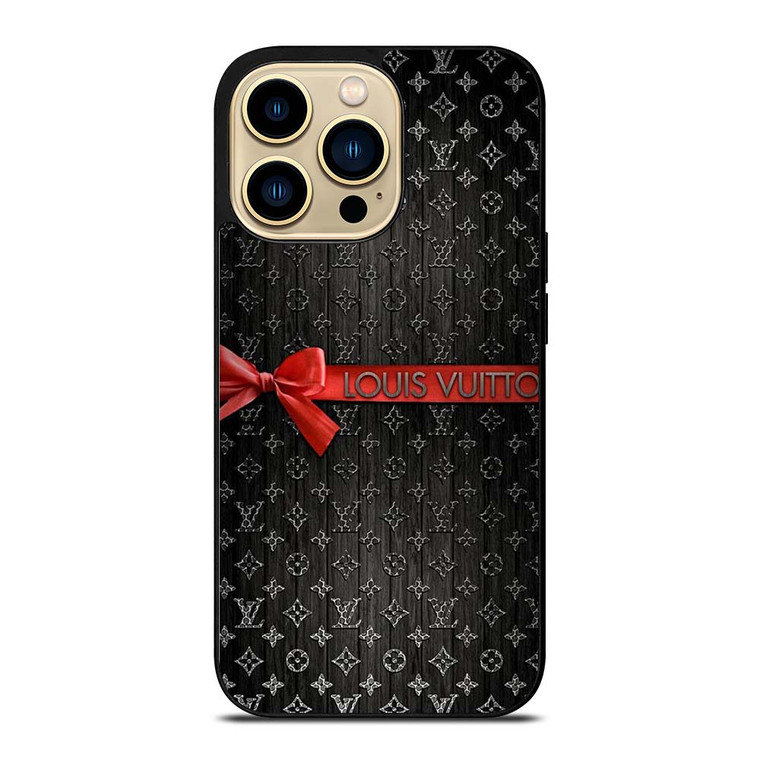 LOUIS VUITTON LV LOGO PATTERN RED RIBBON iPhone 14 Pro Max Case Cover