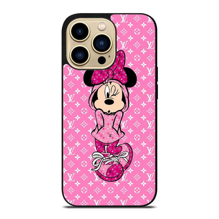 LOUIS VUITTON LV LOGO PINK MINNIE MOUSE iPhone 14 Pro Max Case Cover