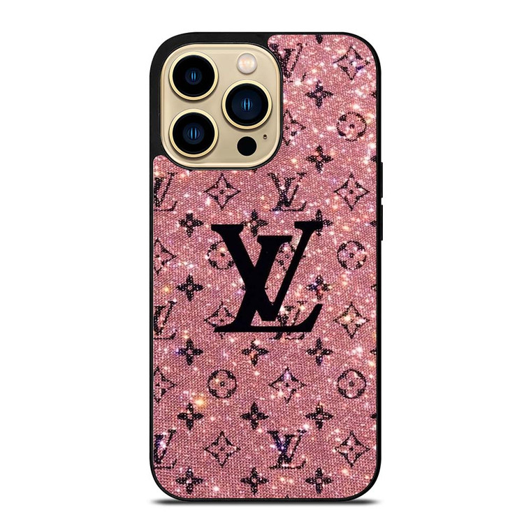 LOUIS VUITTON LV LOGO PINK SPARKLE iPhone 14 Pro Max Case Cover