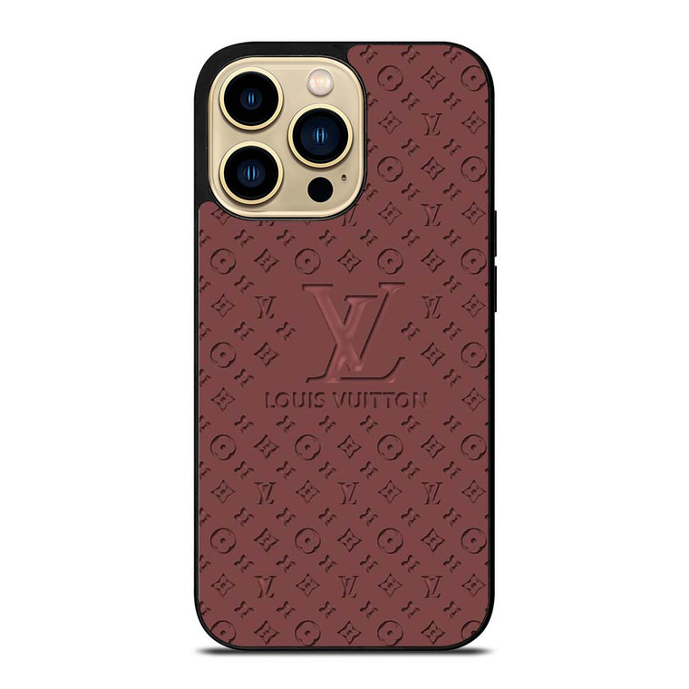 LOUIS VUITTON LV ROSE BROWN LOGO ICON iPhone 14 Pro Max Case Cover