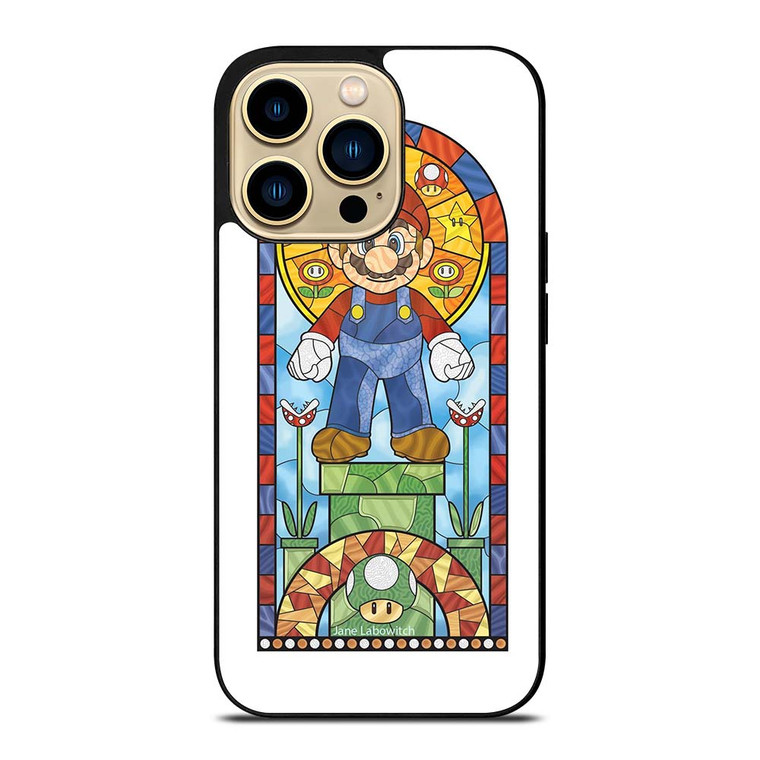 MARIO BROSS NINTENDO GLASS ART iPhone 14 Pro Max Case Cover