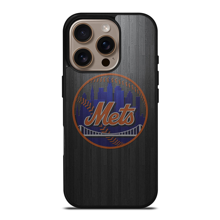 NEW YORK METS WOODEN LOGO iPhone 16 Pro Case Cover