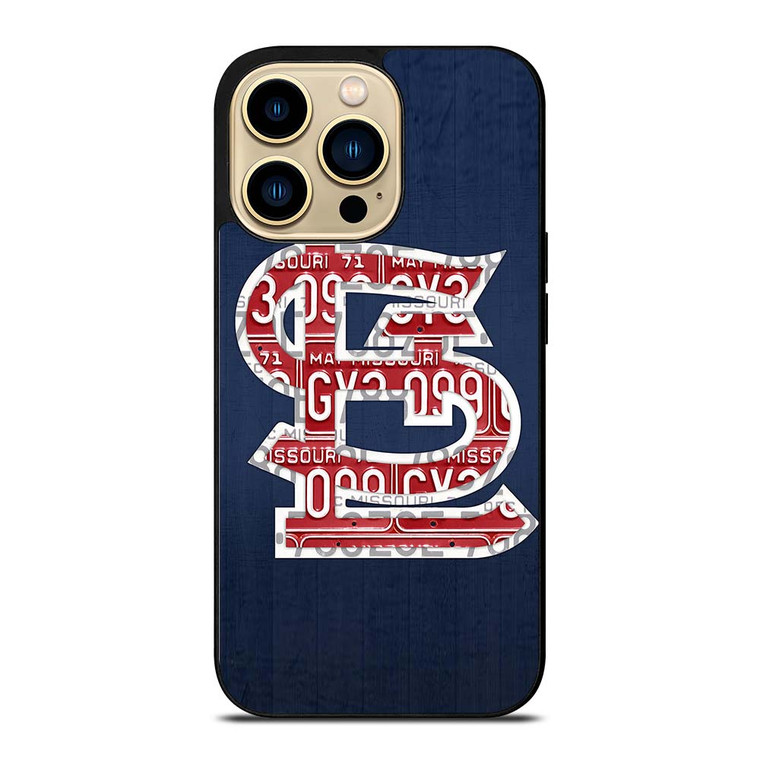 ST. LOUIS CARDINALS BASEBALL WOODEN LOGO iPhone 14 Pro Max Case Cover