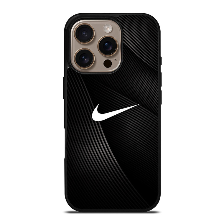 NIKE LOGO BLACK ABSTRACT LINE iPhone 16 Pro Case Cover