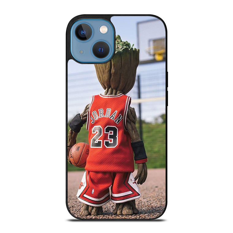 BABY GROOT MICHAEL JORDAN CHICAGO BULL iPhone 13 Case Cover