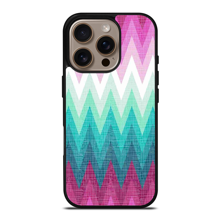 OMBRE PASTEL CHEVRON iPhone 16 Pro Case Cover