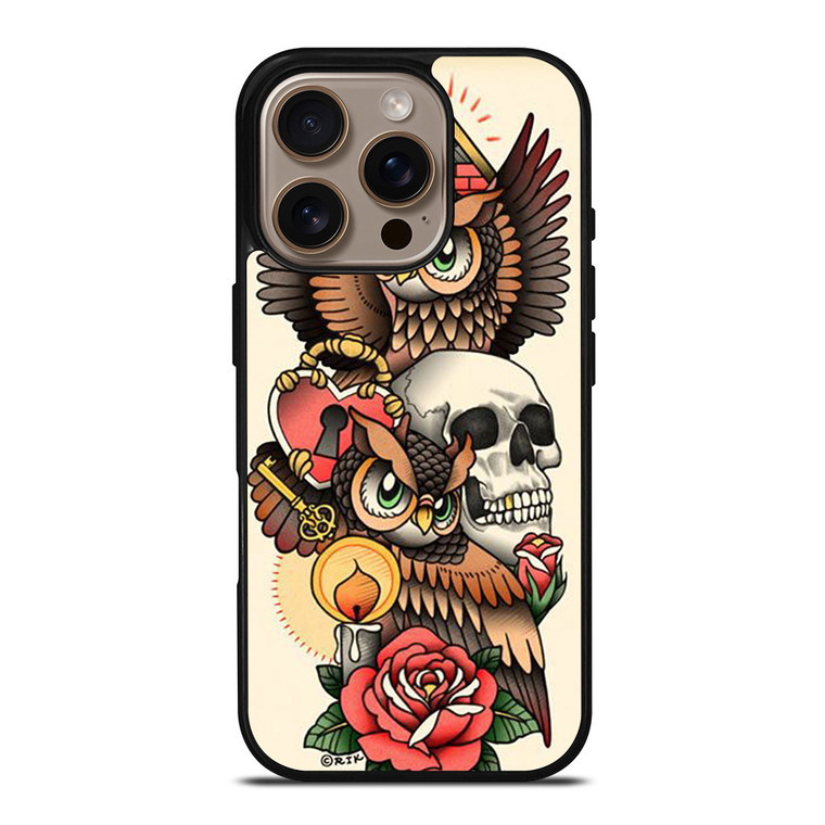 OWL STEAMPUNK ILLUMINATI TATTOO iPhone 16 Pro Case Cover