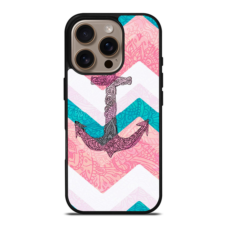 PAISLEY TRIBAL NAUTICAL ANCHOR iPhone 16 Pro Case Cover