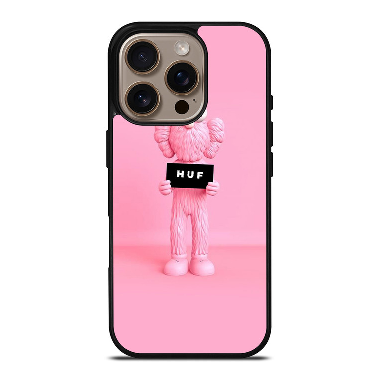 PINK KAWS X HUF STREETWEAR iPhone 16 Pro Case Cover