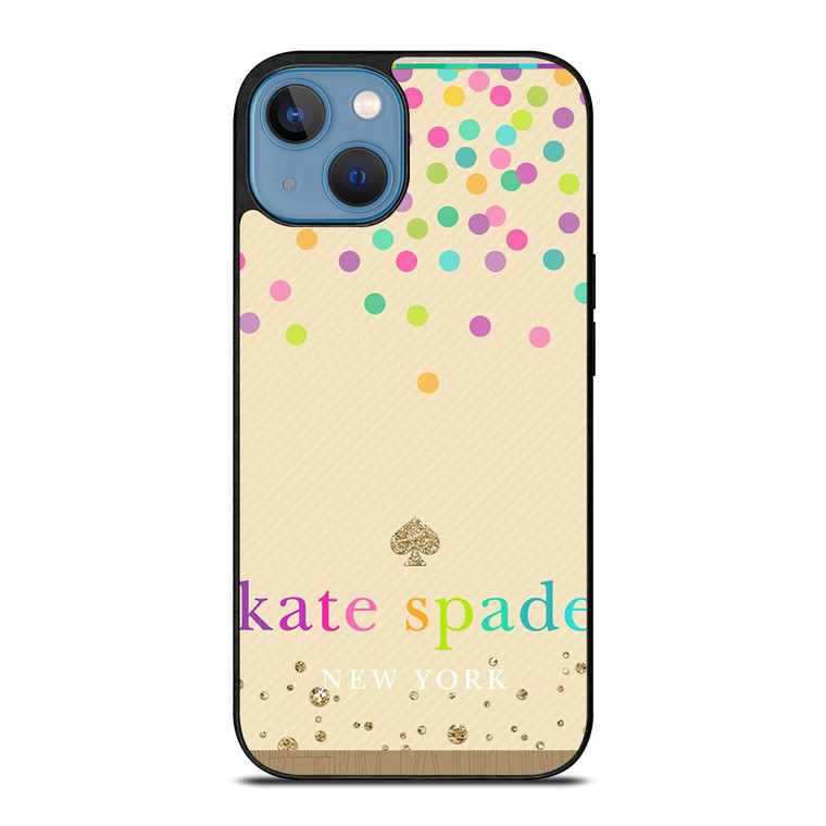 KATE SPADE NEW YORK LOGO COLORFUL POLKADOTS iPhone 13 Case Cover