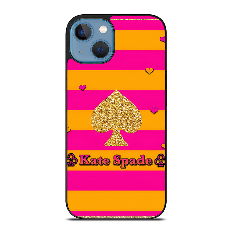 KATE SPADE NEW YORK YELLOW PINK STRIPES ICON iPhone 13 Case Cover