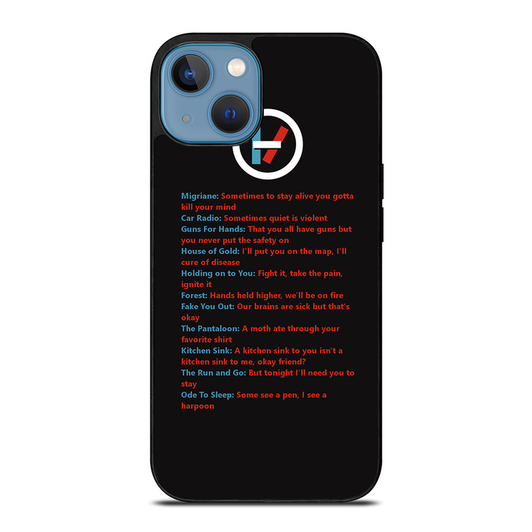 LYRICS OF TWENTY ONE PILOTS iPhone 13 Case Cover