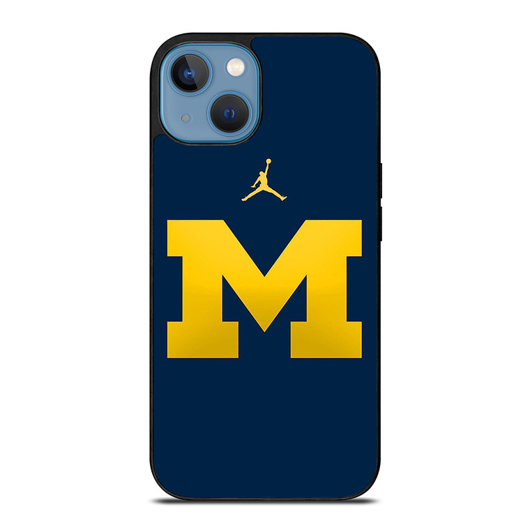 MICHIGAN WOLVERINES AIR JORDAN LOGO FOOTBALL iPhone 13 Case Cover
