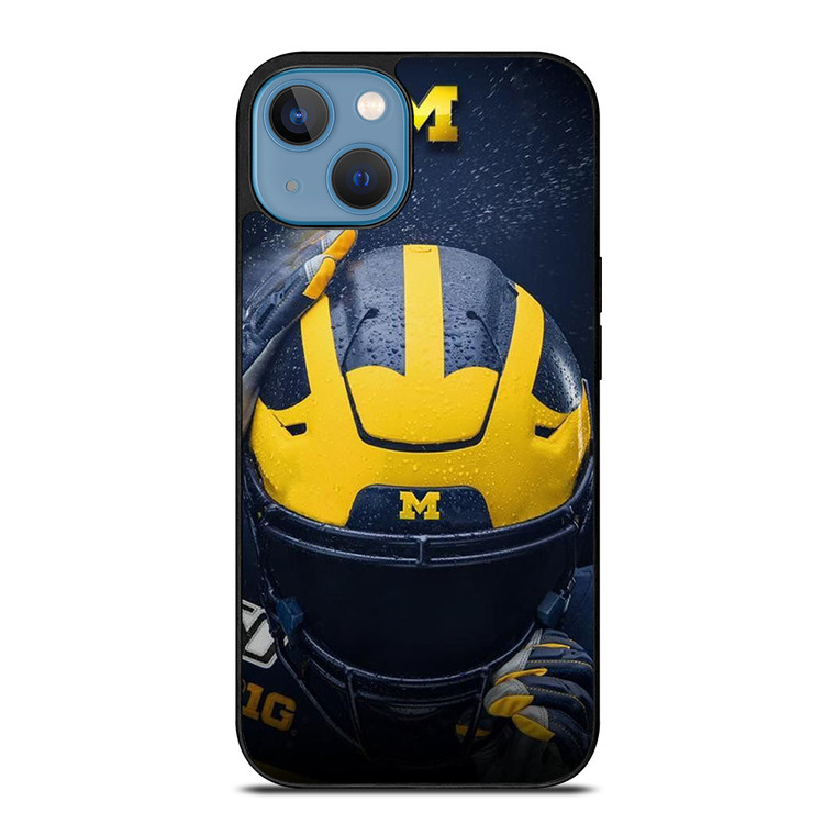 MICHIGAN WOLVERINES LOGO FOOTBALL HELMET iPhone 13 Case Cover