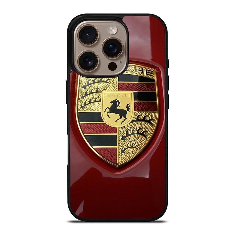 PORSCHE LOGO EMBLEM RED iPhone 16 Pro Case Cover