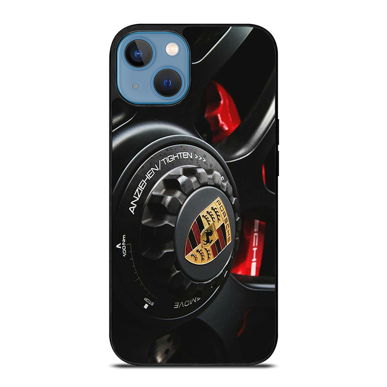 PORSCHE LOGO CAR ON RIM iPhone 13 Case Cover