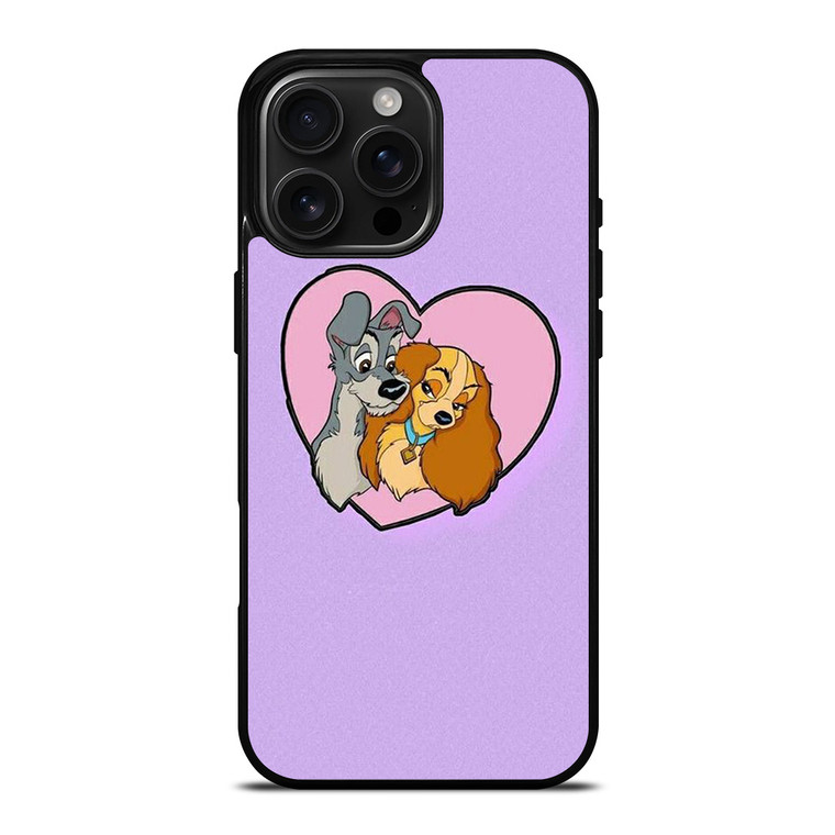CARTOON LADY AND THE TRAMP DISNEY IN LOVE iPhone 16 Pro Max Case Cover
