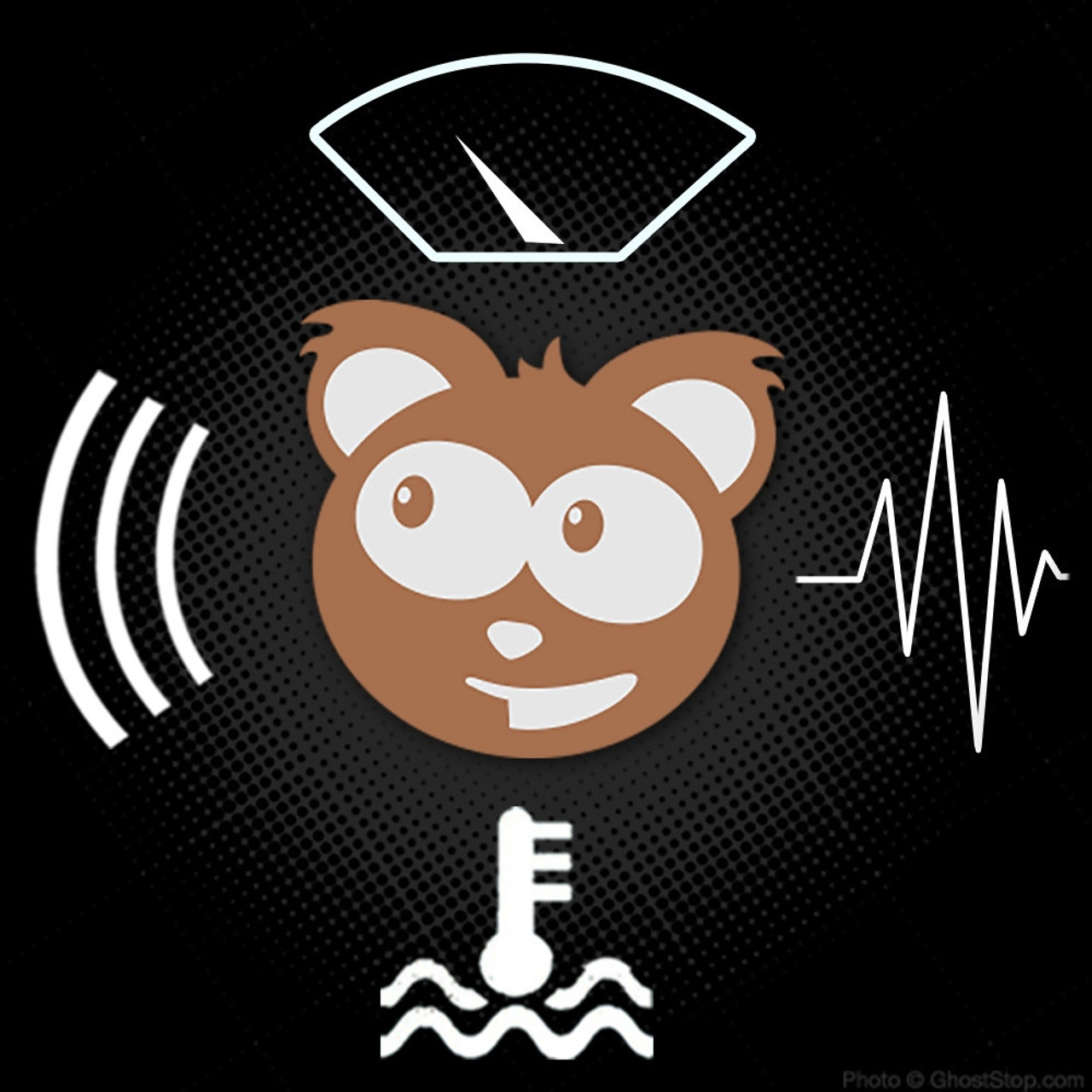 BooBuddy Ghost Hunting Bear Feature Icon Illustration