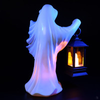 Lantern Ghost Statue 3D Light Up Spirit Sculpture for Home Decor Back Lantern Ghost Statue 3D Light Up Spirit Sculpture for Home Decor Back