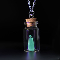 Ghost In A Bottle Necklace Closeup Ghost In A Bottle Necklace Closeup