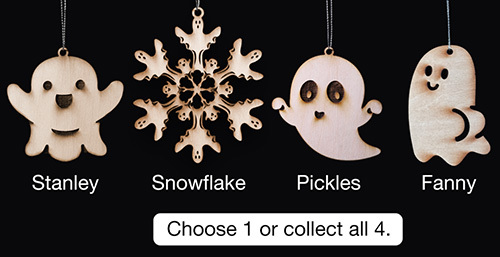Wood Ghost Christmas Ornament