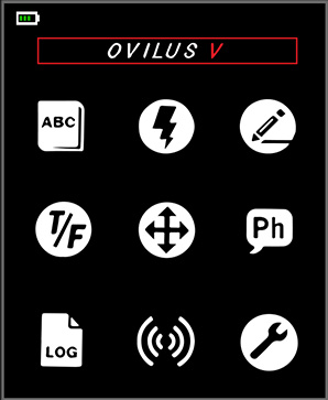 Ovilus 5 Ghost Box Home Screen Menu