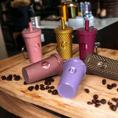 Mini Studded Tumbler Keychain Plastic