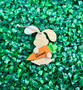 Bright pink and orange Easter bunny name tag, with the name 'Andrea' personalized on the carrot, complete with a green year stamp '2024' on a small leaf