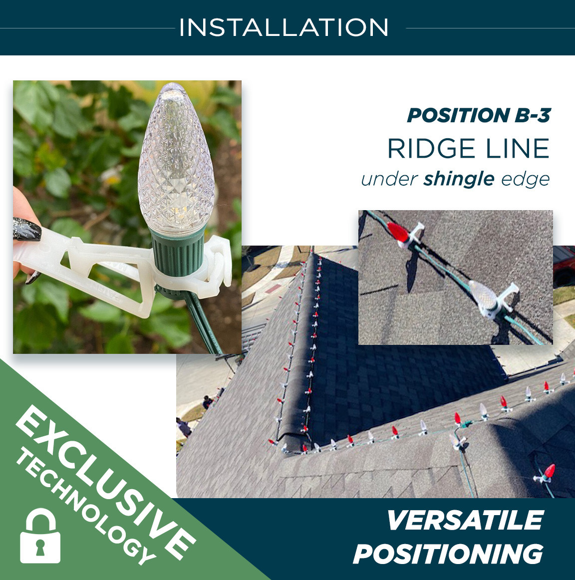 HALO Holiday Lighting Clips™ (100 clips) | Holiday Eaves Lighting