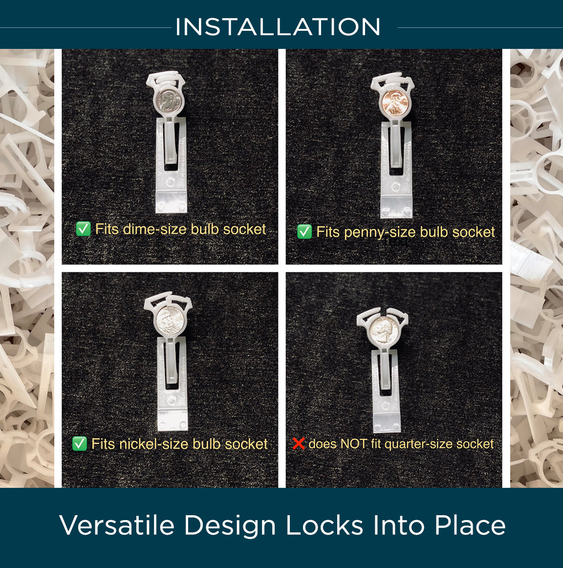 HALO Holiday Lighting Clips™ (100 clips) | Holiday Eaves Lighting