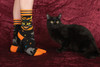Evolve Botanica Vintage Black Cat Crew Socks