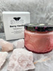 Berry Vanilla - Wood Wick Soy Candle (Rose Quartz) Embossed Glass Jar Evolve Botanica