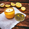 Capri Lemon - Wood Wick Soy Candle (Citrine) - Embossed Glass Evolve Botanica