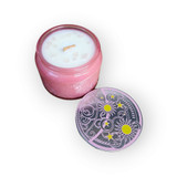 Berry Vanilla - Wood Wick Soy Candle (Rose Quartz) Embossed Glass Jar