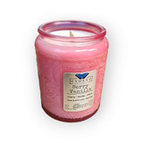 Berry Vanilla - Wood Wick Soy Candle (Rose Quartz) Embossed Glass Jar Evolve Botanica